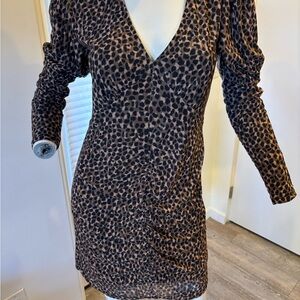 Leopard long sleeve dress